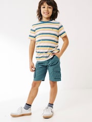 FatFace Boys Green Lulworth Cargo Shorts - Image 1 of 5