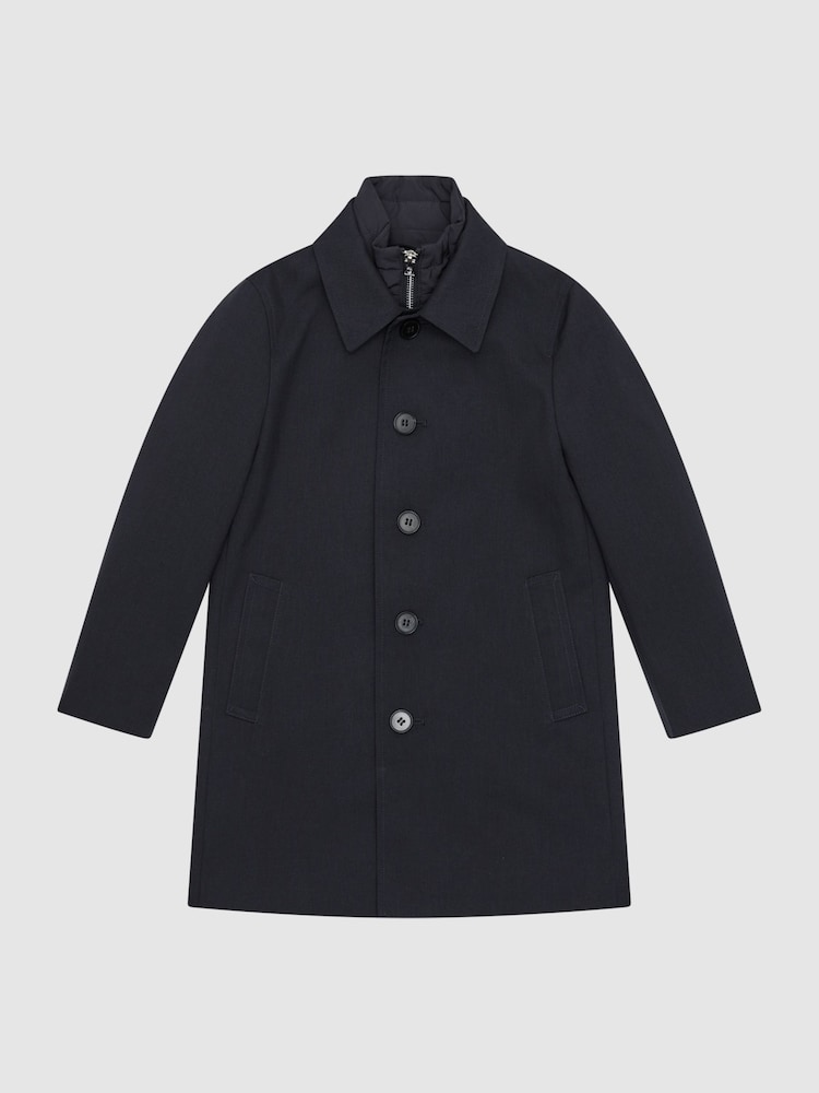 Reiss Navy Perrin Mac With Funnel-Neck Insert - Image 2 of 5