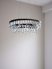 French Connection Clear Crystal Sphere Ceiling Light - Image 1 of 2