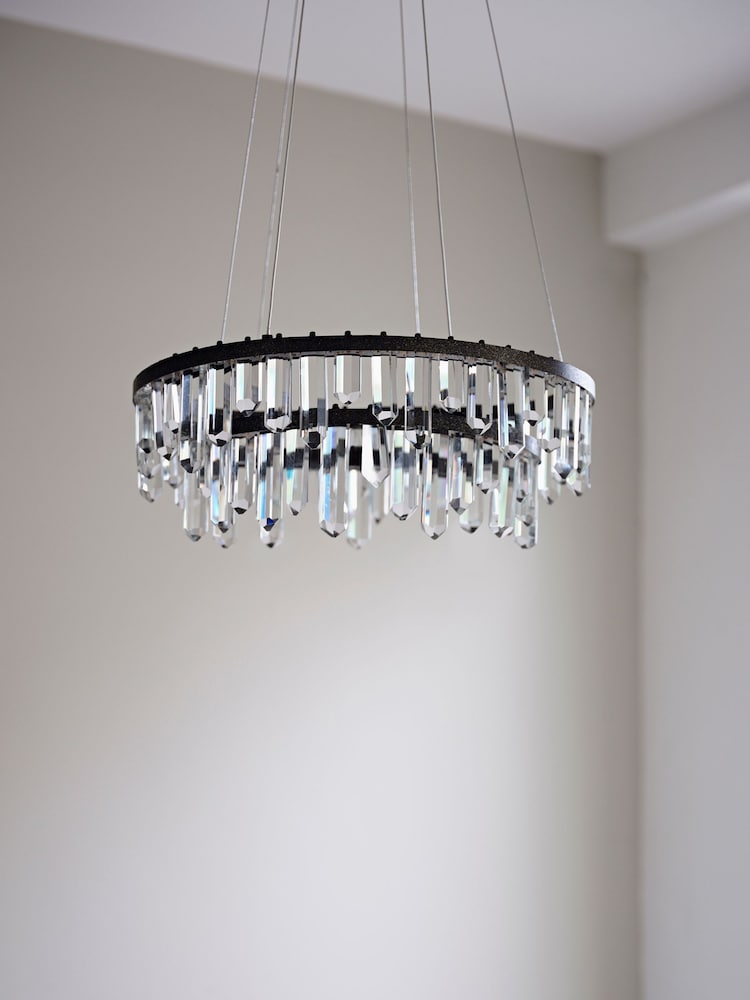 French Connection Clear Crystal Sphere Ceiling Light - Image 2 of 2