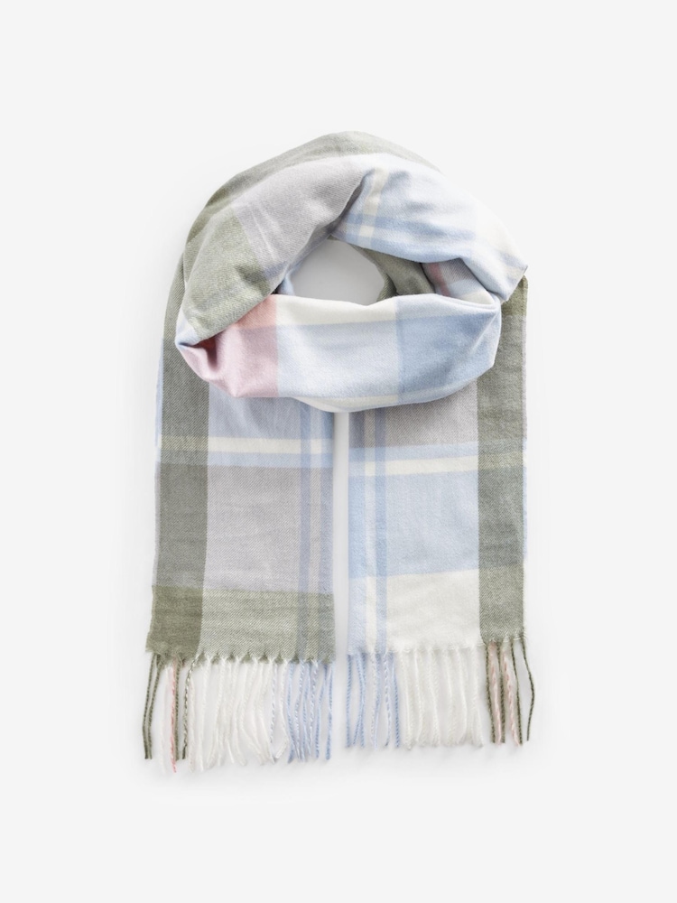 Pink Check Longline Midweight Scarf - Image 1 of 1