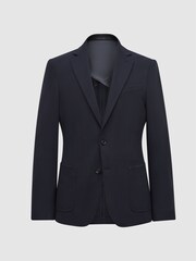 Reiss Navy Flexo Slim Fit Jersey-Stretch Blazer - Image 2 of 6
