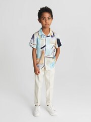 Reiss Multi Lexi Junior Cuban Collar Painted Print Shirt - Image 3 of 8