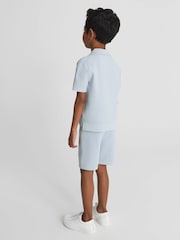 Reiss Soft Blue Chico Junior Cuban Collar Stretch Shirt - Image 5 of 6