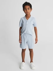 Reiss Soft Blue Latin Junior Jogger Style Stretch Shorts - Image 1 of 5