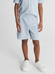Reiss Soft Blue Latin Junior Jogger Style Stretch Shorts - Image 3 of 5