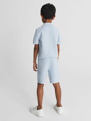 Reiss Soft Blue Latin Junior Jogger Style Stretch Shorts - Image 4 of 5
