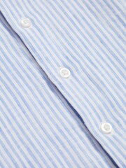 Reiss White/Blue Ruban Linen Regular Fit Shirt - Image 6 of 6