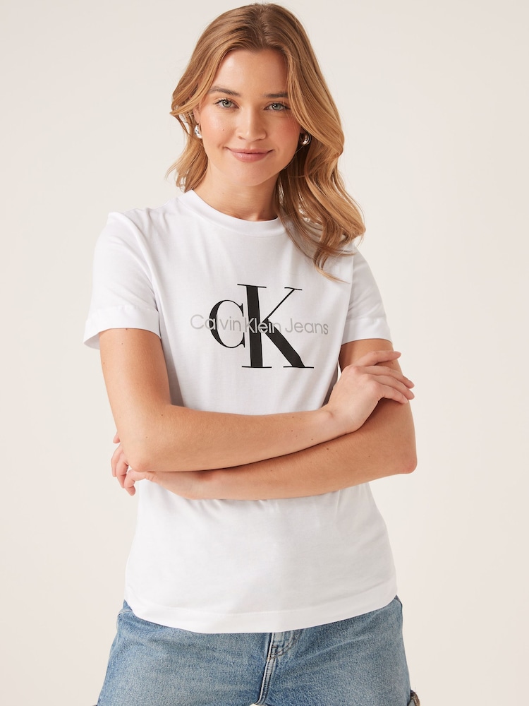 Calvin Klein Jeans 100% Cotton Core Monogram Regular Black T-Shirt - Image 1 of 5