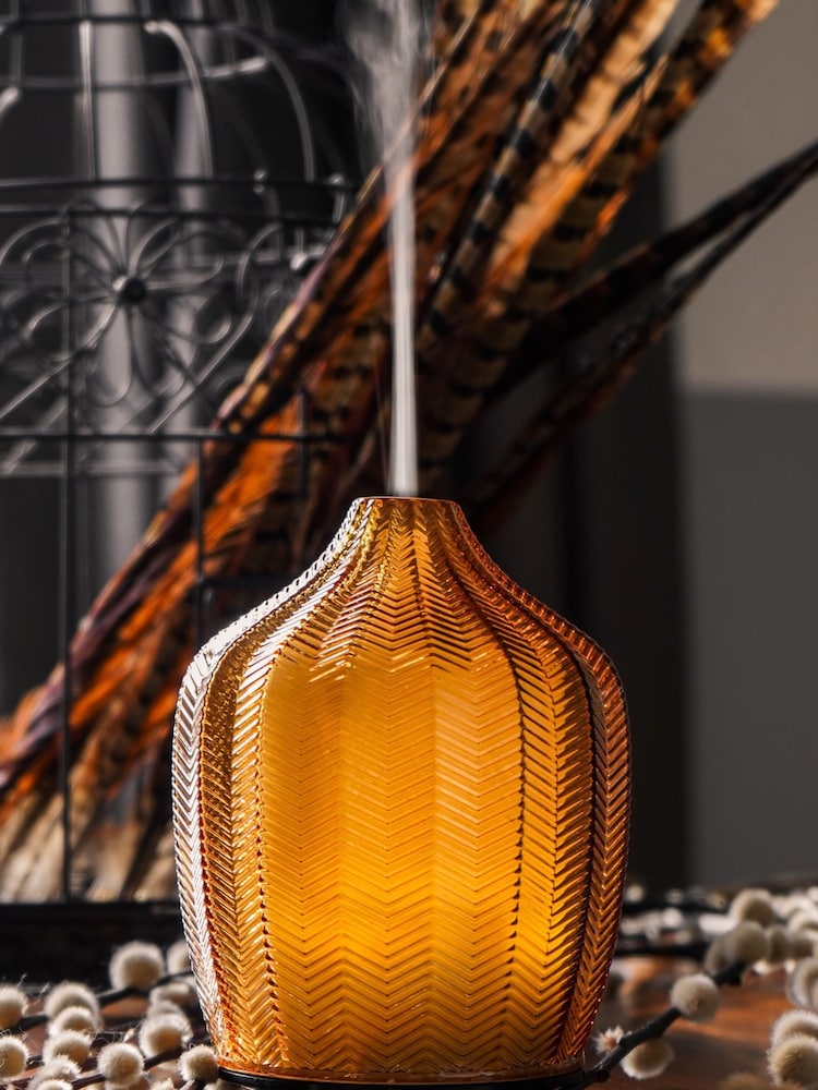 Made by Zen Fern Amber Glass Aroma Electric Diffuser with Ambient Light - Image 1 of 4