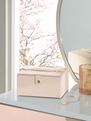 Nude Pink Faux Leather Jewellery Box Jewellery Box - Image 1 of 6