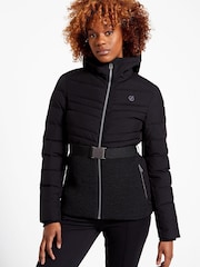 Black Dare 2b x Next Hit The Slopes Premium Belted Ski Jacket - Image 1 of 10
