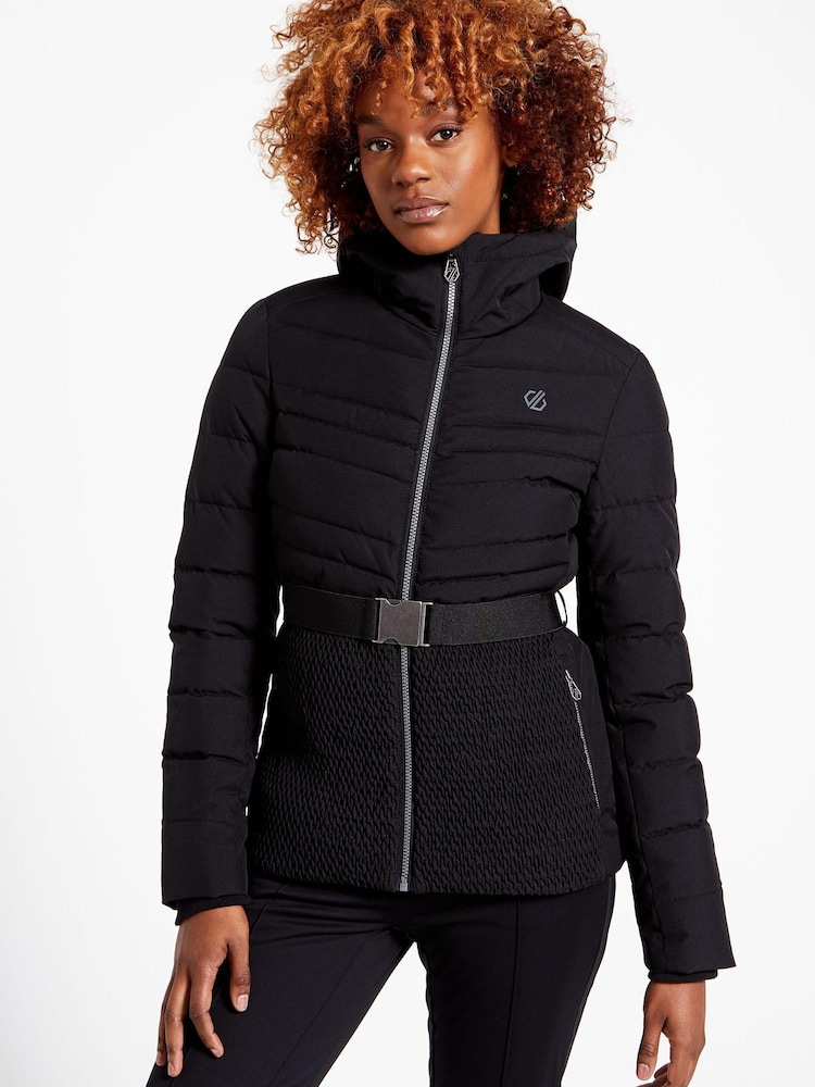 Black Dare 2b x Next Hit The Slopes Premium Belted Ski Jacket - Image 1 of 10