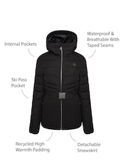 Black Dare 2b x Next Hit The Slopes Premium Belted Ski Jacket - Image 4 of 10