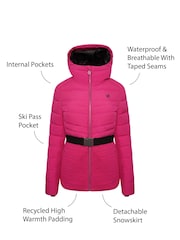 Pink Dare 2b x Next Hit The Slopes Premium Belted Ski Jacket - Image 2 of 9