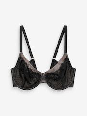 Black Lace DD+ Minimiser Full Cup Bra - Image 5 of 5
