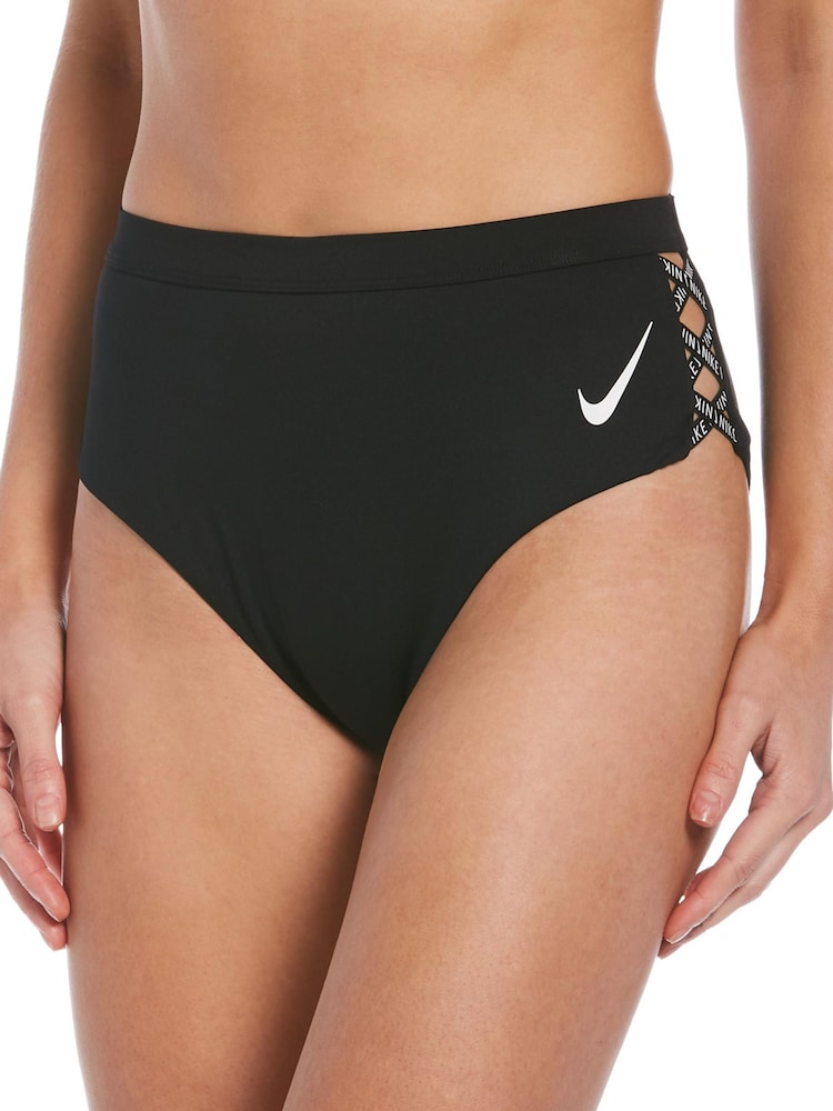 Nike Black Sneakerkini High Waisted Bikini Bottoms - Image 1 of 3