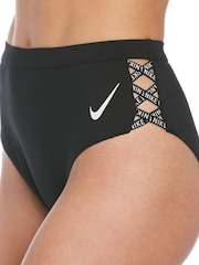 Nike Black Sneakerkini High Waisted Bikini Bottoms - Image 3 of 3