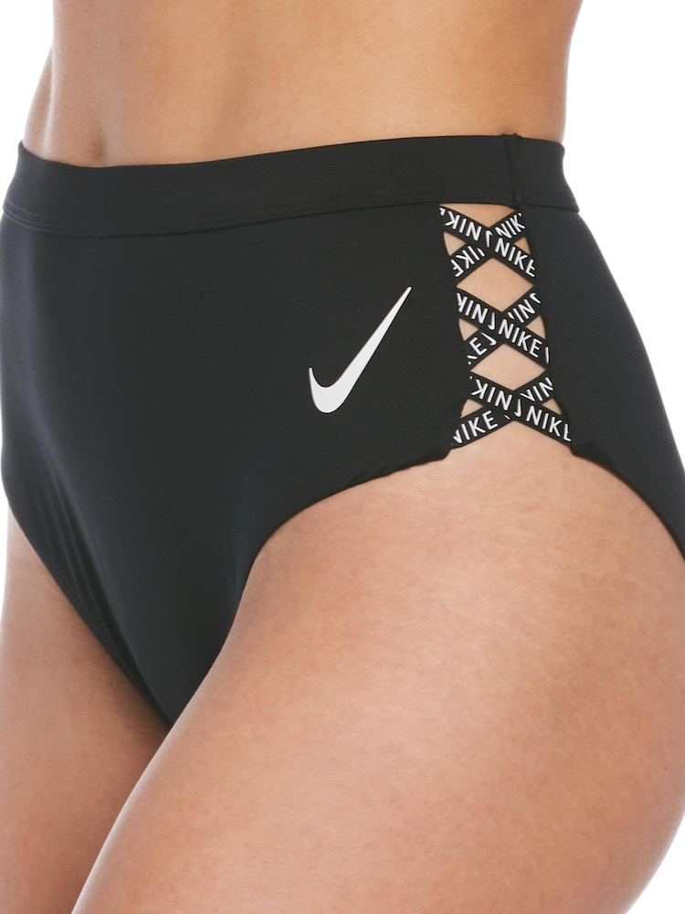 Nike Black Sneakerkini High Waisted Bikini Bottoms - Image 3 of 3
