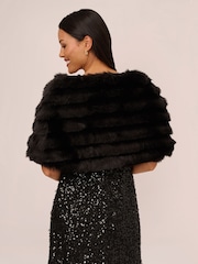 Adrianna Papell Faux Fur Brooch Coverup - Image 2 of 7