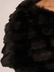 Adrianna Papell Faux Fur Brooch Coverup - Image 6 of 7