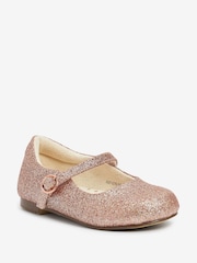 Pale Pink Glitter Wide Fit (G) Mary Jane Occasion Shoes - Image 2 of 4