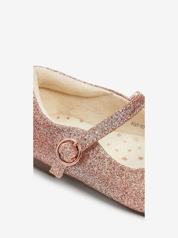 Pale Pink Glitter Wide Fit (G) Mary Jane Occasion Shoes - Image 4 of 4
