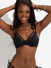 Pour Moi Black Padded Glamazon Bikini Top - Image 2 of 5