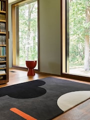 Orla Kiely Grey Geo Flower Rug - Image 1 of 3