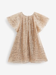 Gold Sequin Party Angel Sleeve Dress (3mths-10yrs) - Image 2 of 9