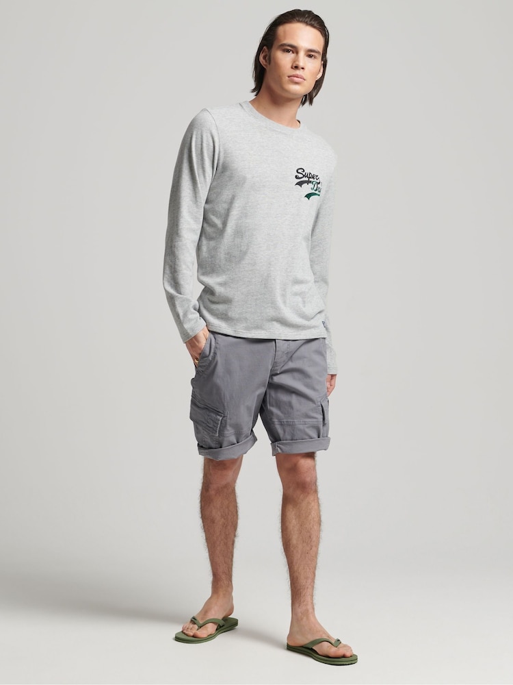 Superdry Grey Vintage Logo Cargo Shorts - Image 3 of 7