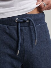Superdry Dark Blue Washed Cotton Vintage Logo Jersey Shorts - Image 4 of 7