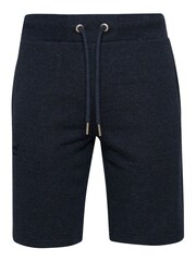 Superdry Dark Blue Washed Cotton Vintage Logo Jersey Shorts - Image 7 of 7