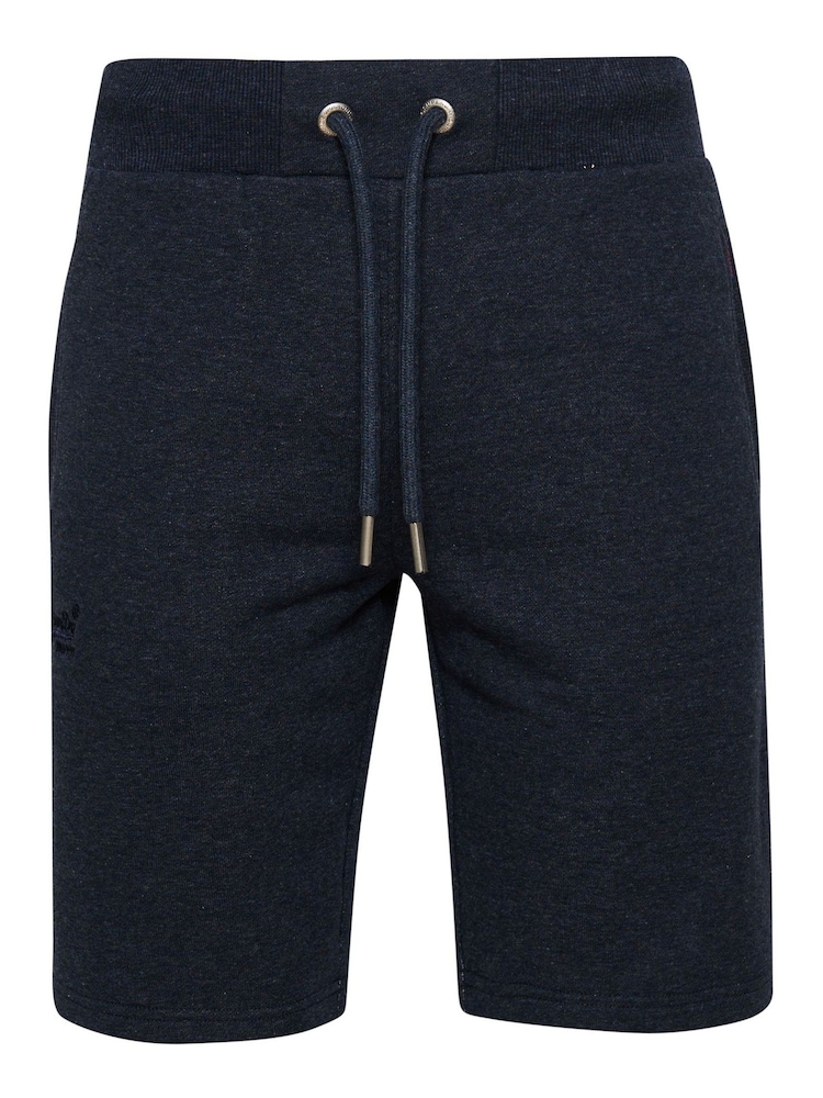 Superdry Dark Blue Washed Cotton Vintage Logo Jersey Shorts - Image 7 of 7