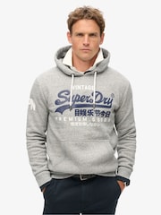 Superdry Grey Vintage Logo Slim Fit Classic Hoodie - Image 1 of 6