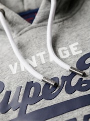 Superdry Grey Vintage Logo Slim Fit Classic Hoodie - Image 5 of 6