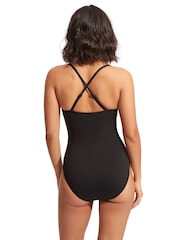 Seafolly Collective Twist Halterneck Waist Stretch Black Swimsuit - Image 4 of 4