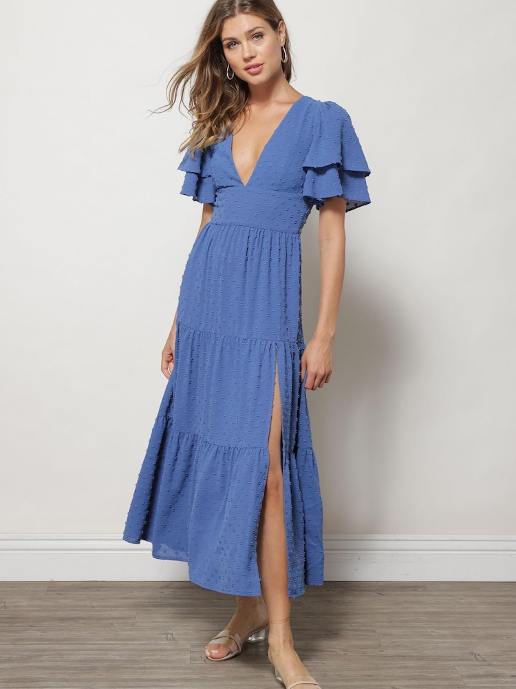 Line & Dot Blue Skylar Midi Dress - Image 1 of 4