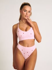 Boux Avenue Pink Strawberry Embroidered Seamless Supersoft Loungewear Bralette - Image 2 of 4