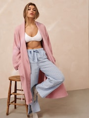 Pink 100% Cotton Waffle Dressing Gown - Image 1 of 7