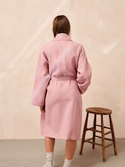 Pink 100% Cotton Waffle Dressing Gown - Image 4 of 7