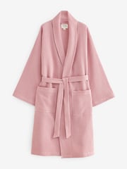 Pink 100% Cotton Waffle Dressing Gown - Image 6 of 7