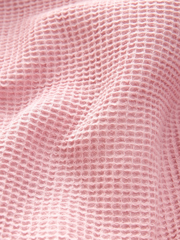 Pink 100% Cotton Waffle Dressing Gown - Image 7 of 7