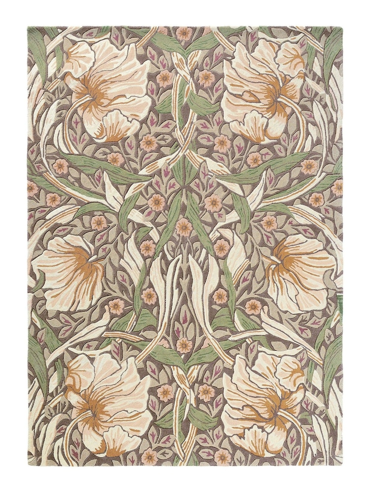 Morris & Co. Aubergine Purple Pimpernel Rug - Image 1 of 4