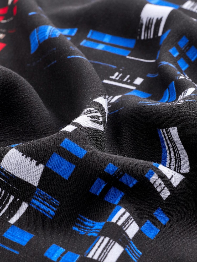 Black/Navy/Red Check Short Sleeve Curved Hem T-Shirt - Image 5 of 5