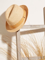 FatFace Natural Womens Bee Band Trilby - Image 1 of 3
