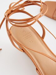 Tan Brown Signature Leather Low Cork Wedges - Image 8 of 8