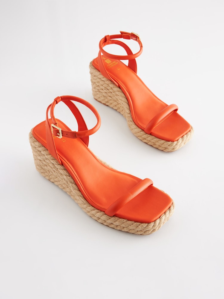 Orange - Forever Comfort® Espadrilles mit Keilabsatz und eckiger Zehenpartie - Bild 2 von 6 Orange - Forever Comfort® Espadrilles mit Keilabsatz und eckiger Zehenpartie - Bild 2 von 6