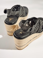Schwarz - Forever Comfort® Schuhe mit Makramee-Riemen und Keilabsatz - Bild 4 von 5