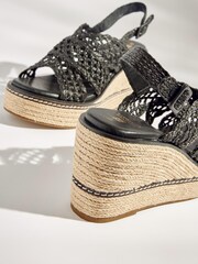 Schwarz - Forever Comfort® Schuhe mit Makramee-Riemen und Keilabsatz - Bild 5 von 5